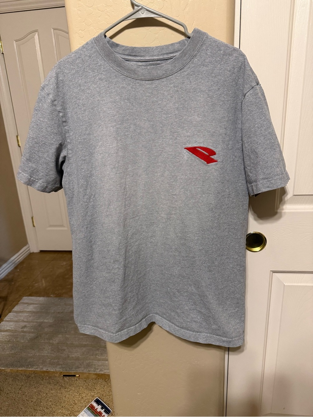 Men's PURPLE BRAND Gray Short-Sleeve Crewneck Tee with Red Chest Emblem